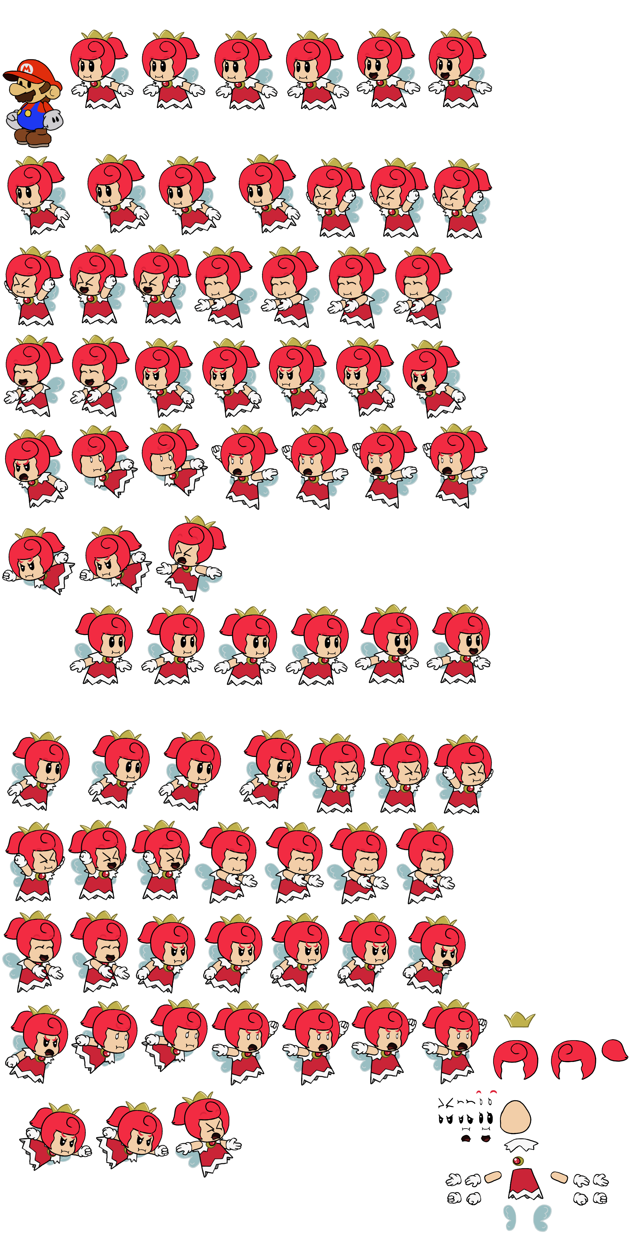 Red Sprixie Princess (Paper Mario-Style)