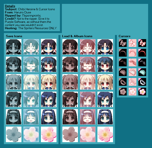 Chibi Heroine Icons & Cursors