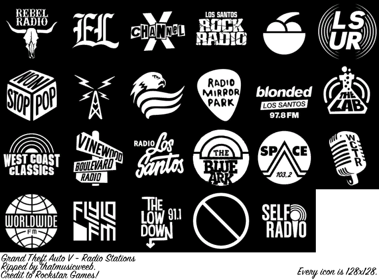 Grand Theft Auto V - Radio Logos
