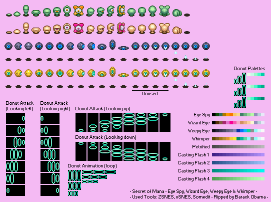 Secret of Mana - Wizard Eye, Eye Spy, Weepy Eye & Whimper