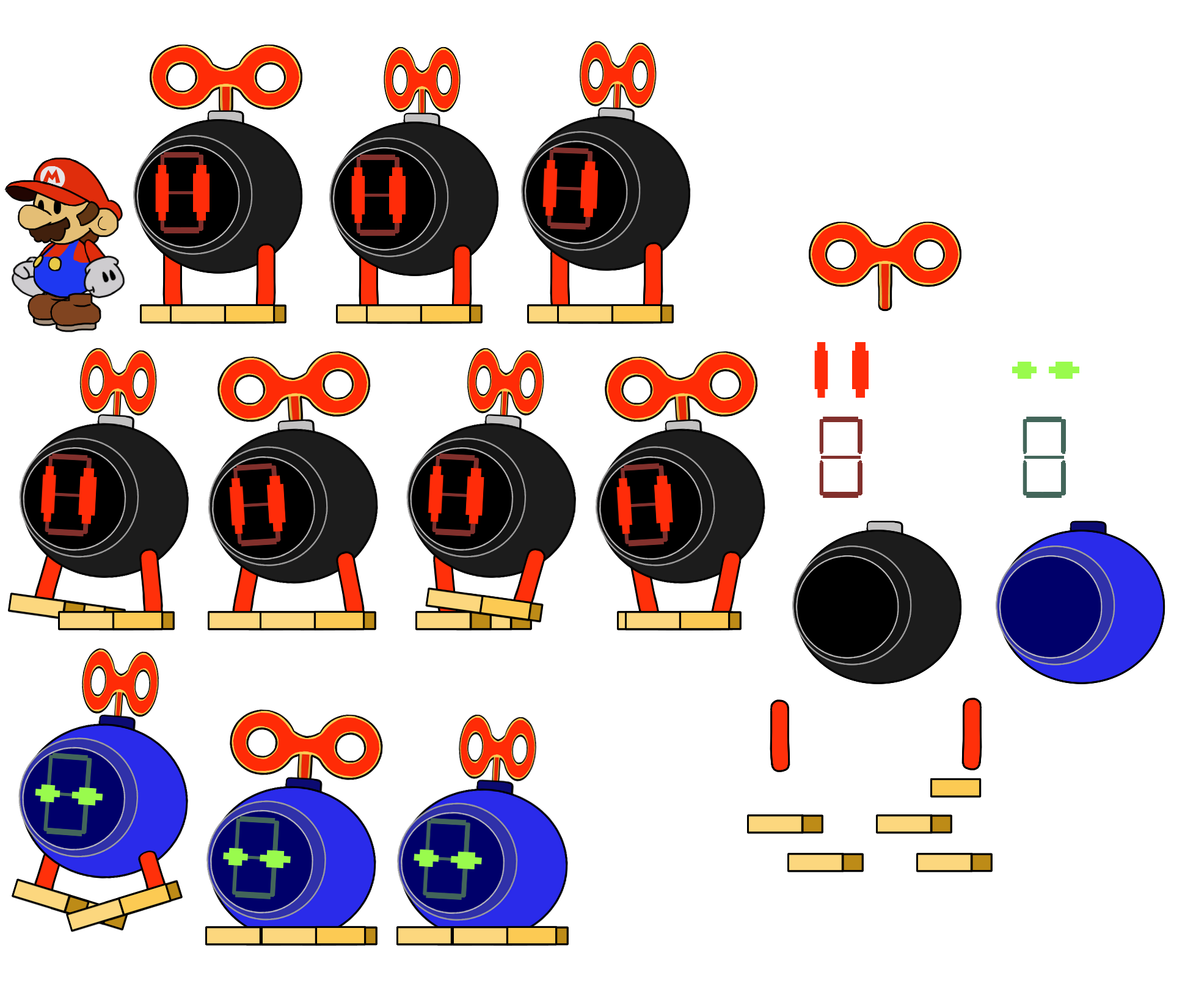 Mario Customs - Bob-omb (Sunshine, Paper Mario-Style)