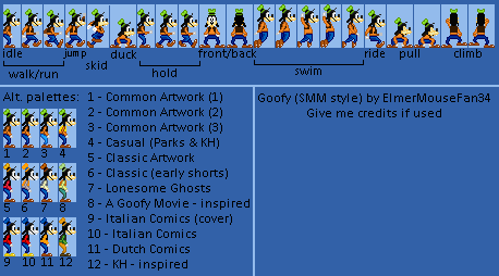 Disney / Pixar Customs - Goofy (Super Mario Maker-Style)