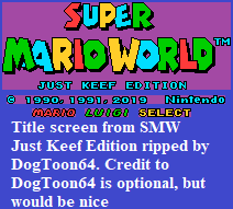 Super Mario World: Just Keef Edition (Hack) - Title Screen