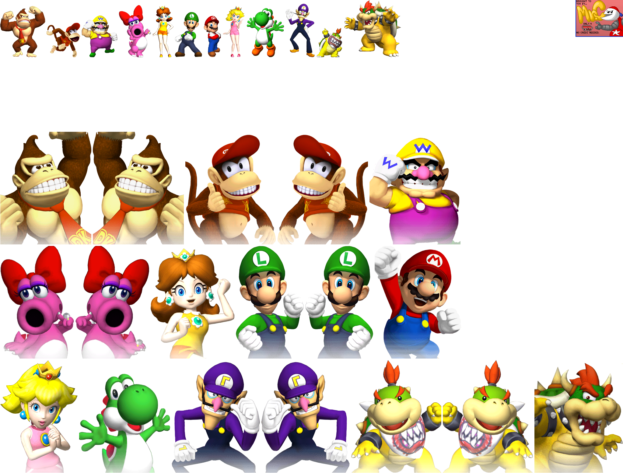 Mario Super Sluggers - Captain Portraits