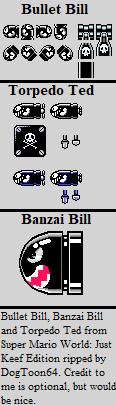 Super Mario World: Just Keef Edition (Hack) - Bullet Bill, Banzai Bill, & Torpedo Ted