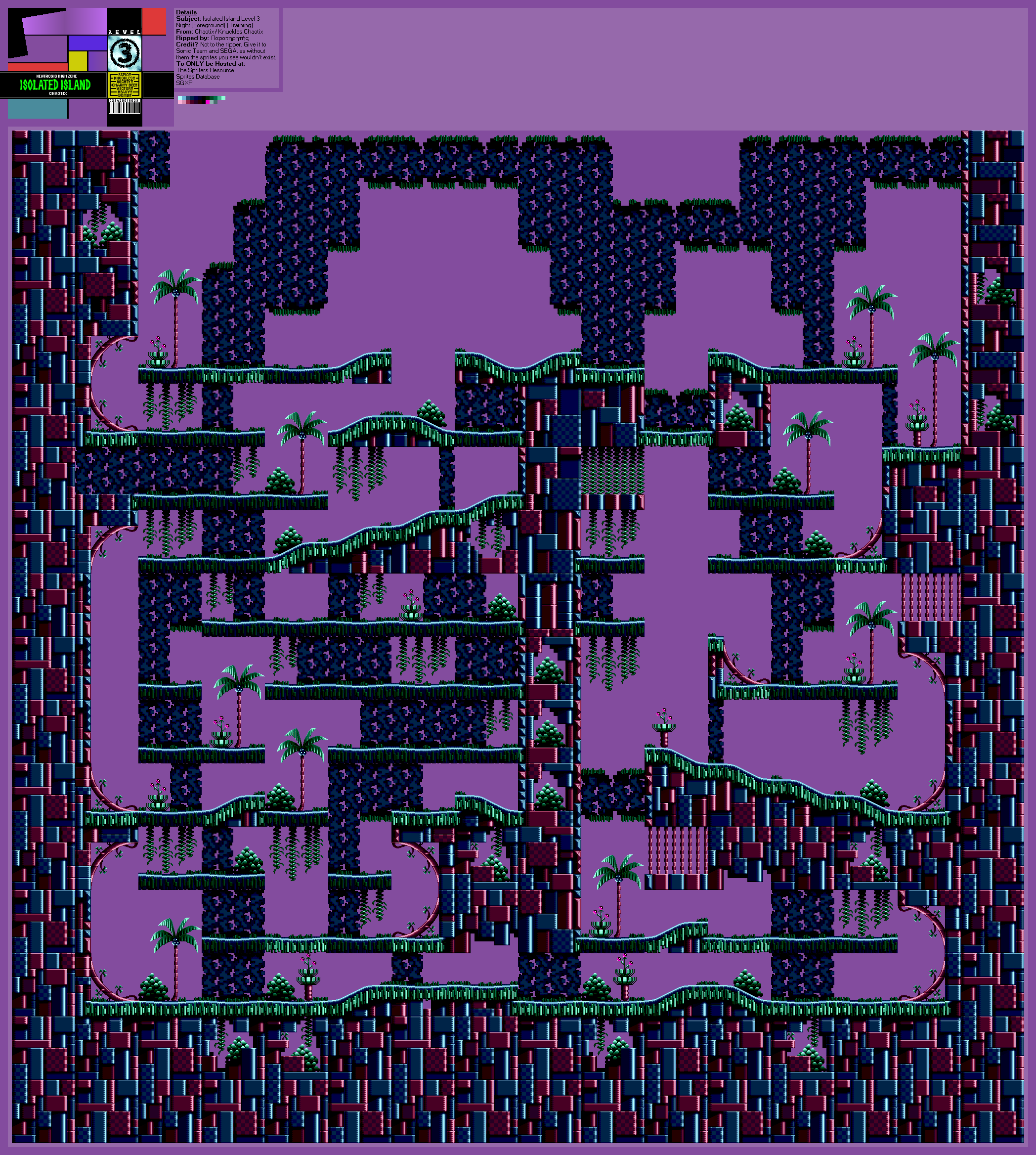 Knuckles' Chaotix (32X) - Isolated Island (Training) Level 3 (Night)