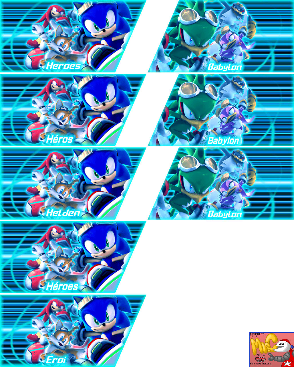 Sonic Riders: Zero Gravity - Story Mode Team Select