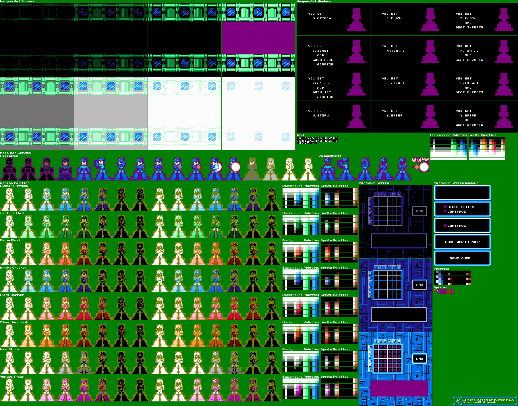 Weapon Get & Password Screen