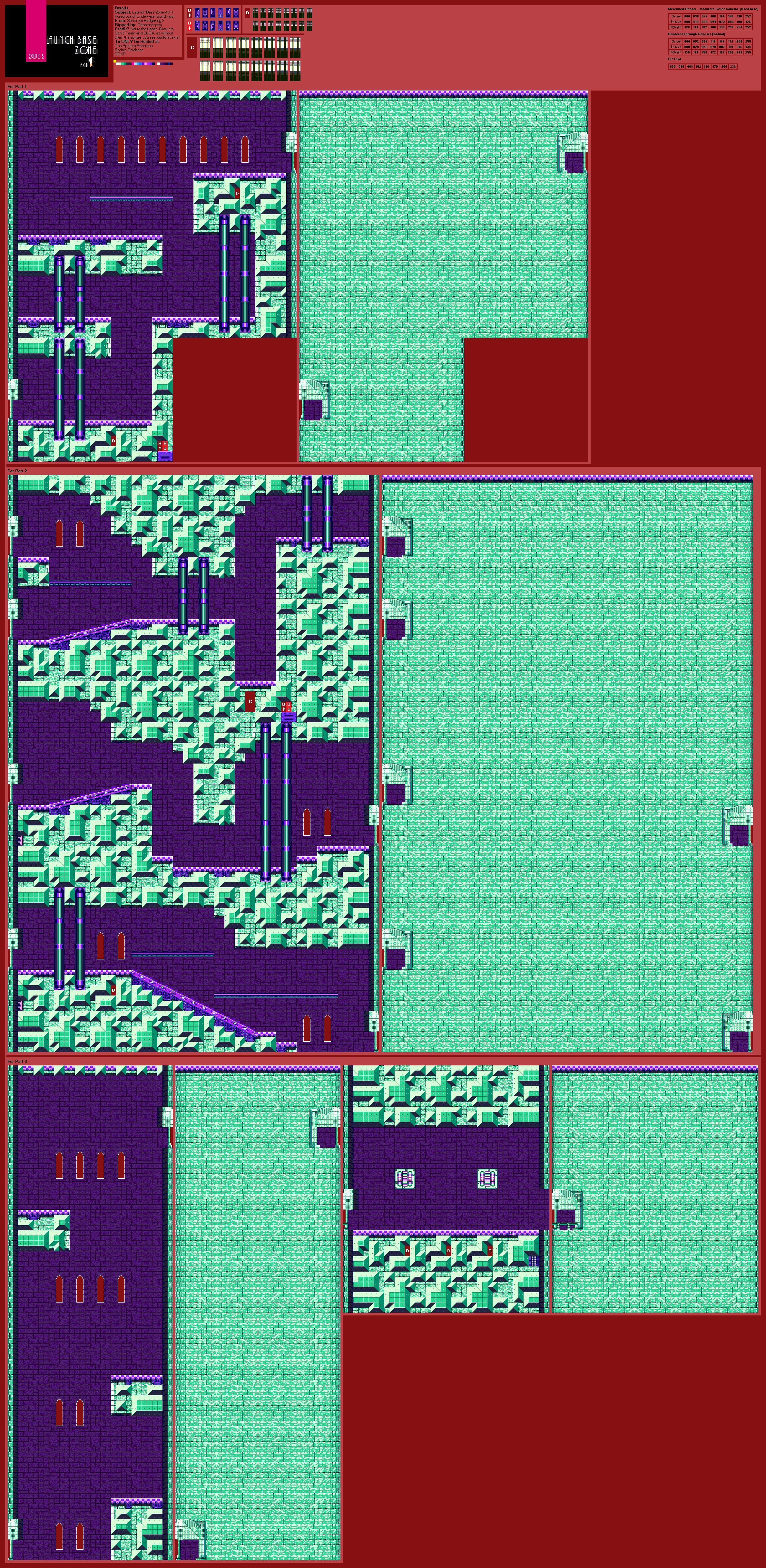 Sonic the Hedgehog 3 - Launch Base Zone Act 1 Foreground (Underwater, Buildings)