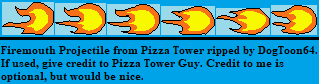 Pizza Tower - Firemouth Projectile