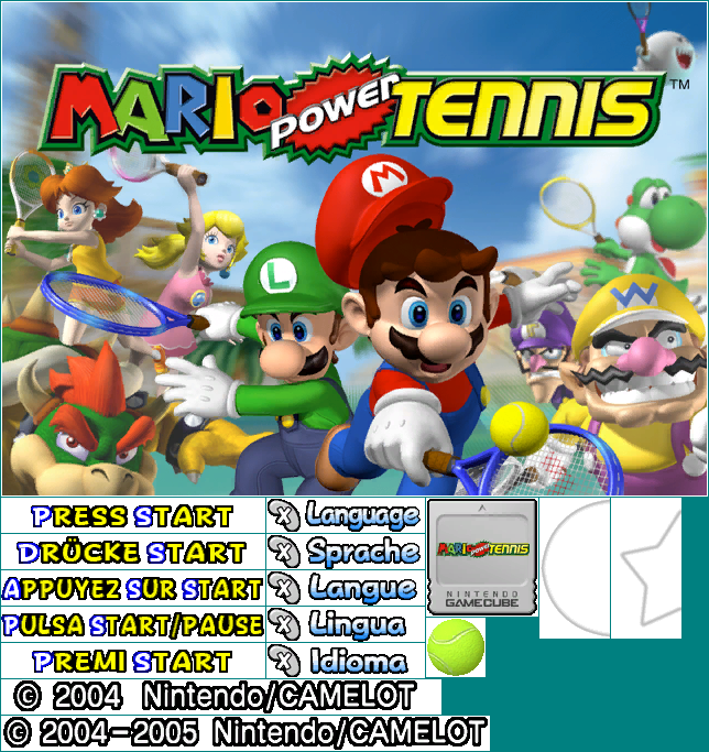 Mario Power Tennis - Title Screen