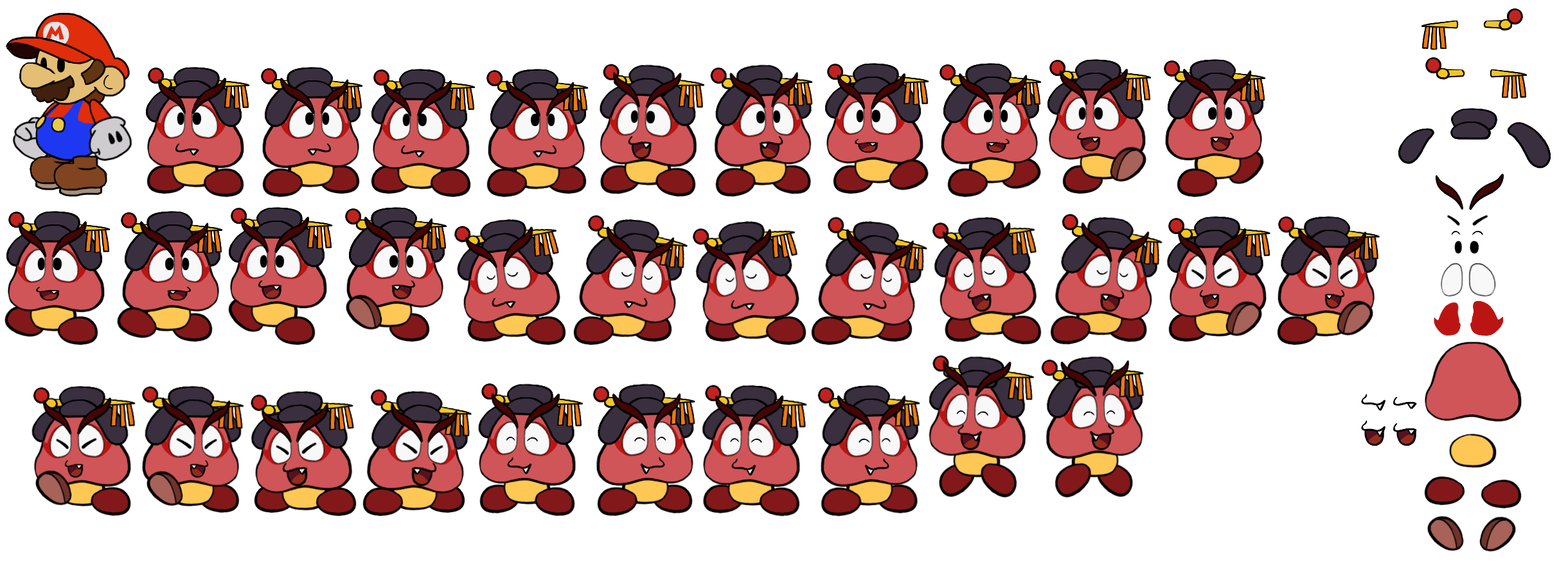 Paper Mario Customs - Geisha Goomba (Paper Mario-Style, Classic)