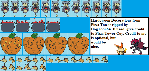 Pizza Tower - Hardoween Decorations (Animated)