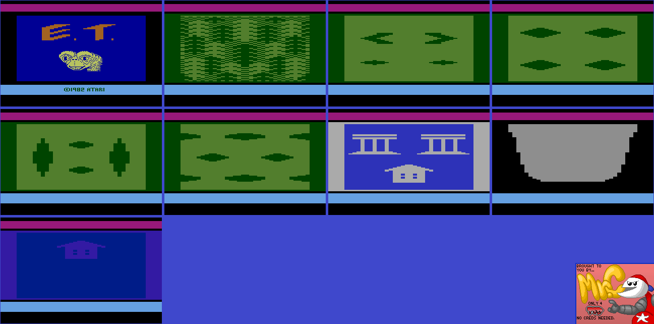 E.T. The Extra-Terrestrial (Atari 2600) - Title Screen and Backgrounds