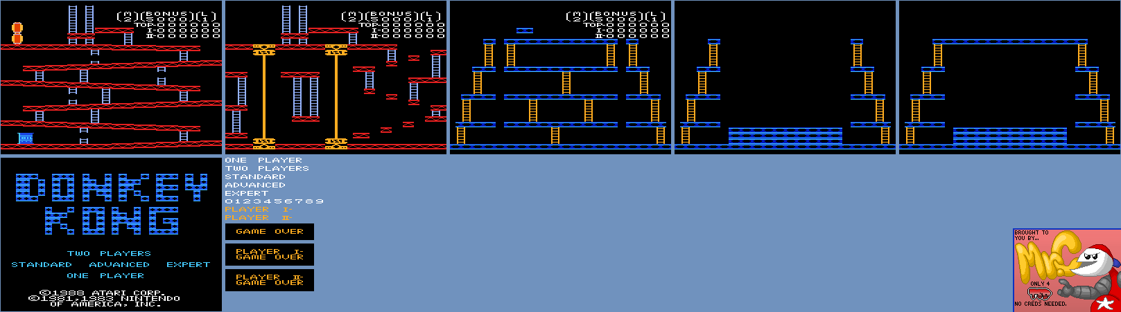 Donkey Kong (Atari 7800) - Backgrounds