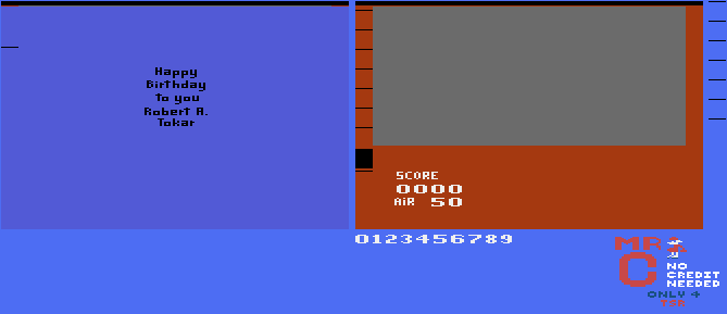 Birthday Mania (Atari 2600) - Intro Screen and Background