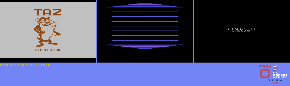 Taz (Atari 2600) - Title Screen and Background