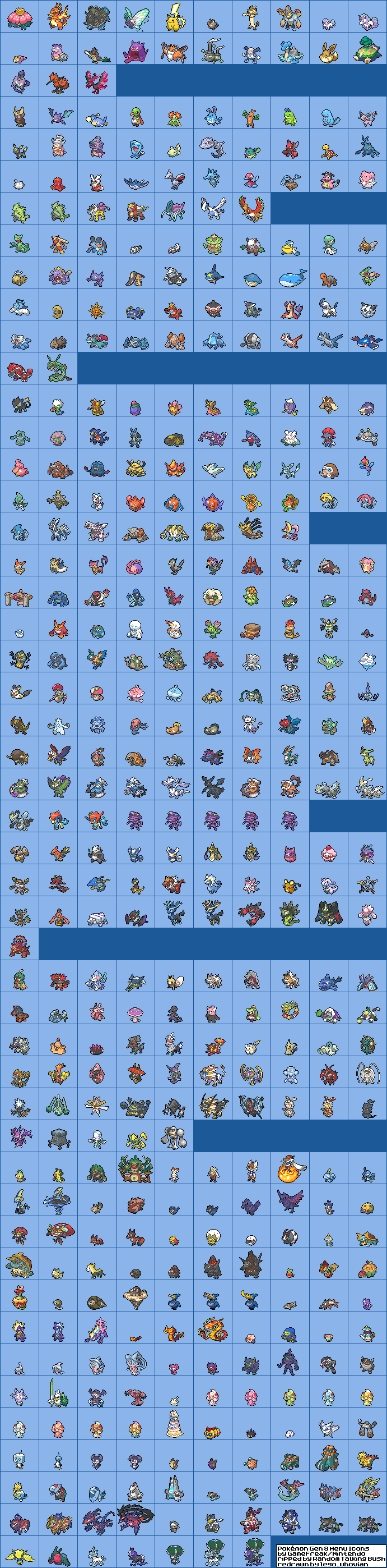 Pokémon Menu Icons (8th Generation, Clean)