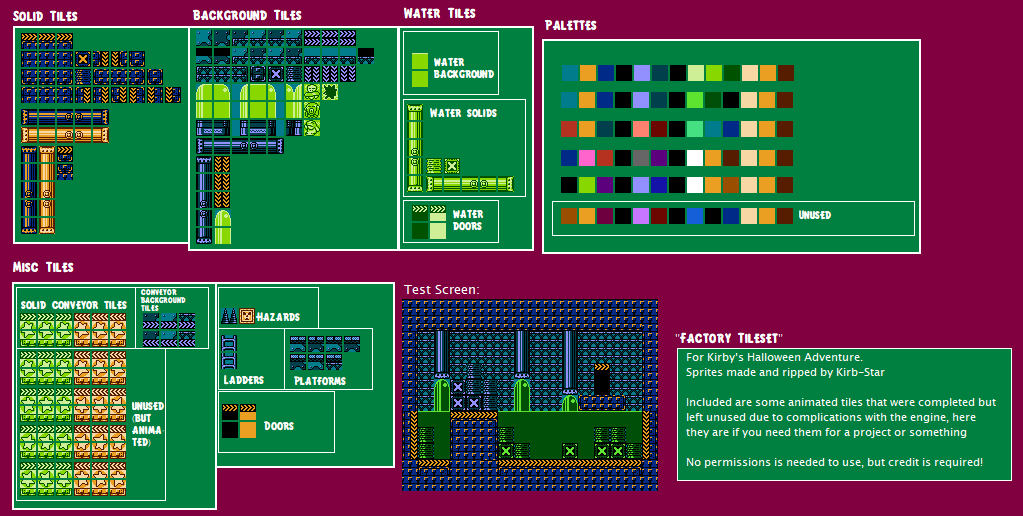 Kirby's Halloween Adventure (Hack) - Factory Tileset