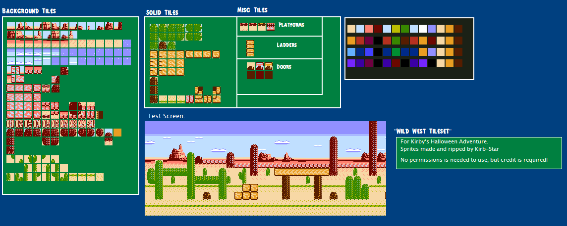 Kirby's Halloween Adventure (Hack) - Wild West Tileset