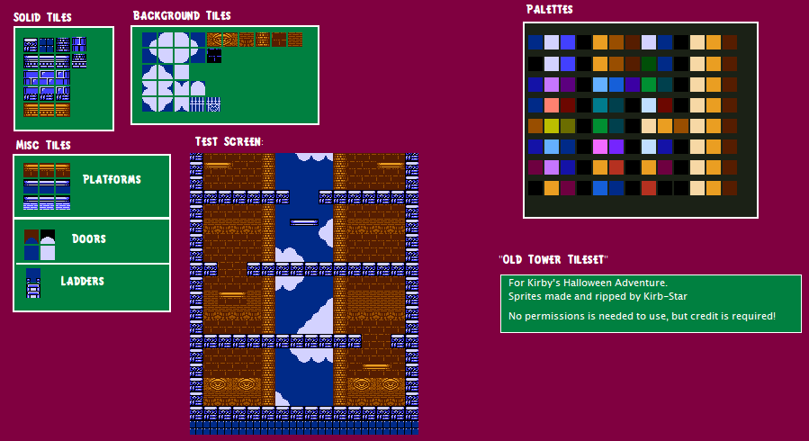 Kirby's Halloween Adventure (Hack) - Old Tower Tileset