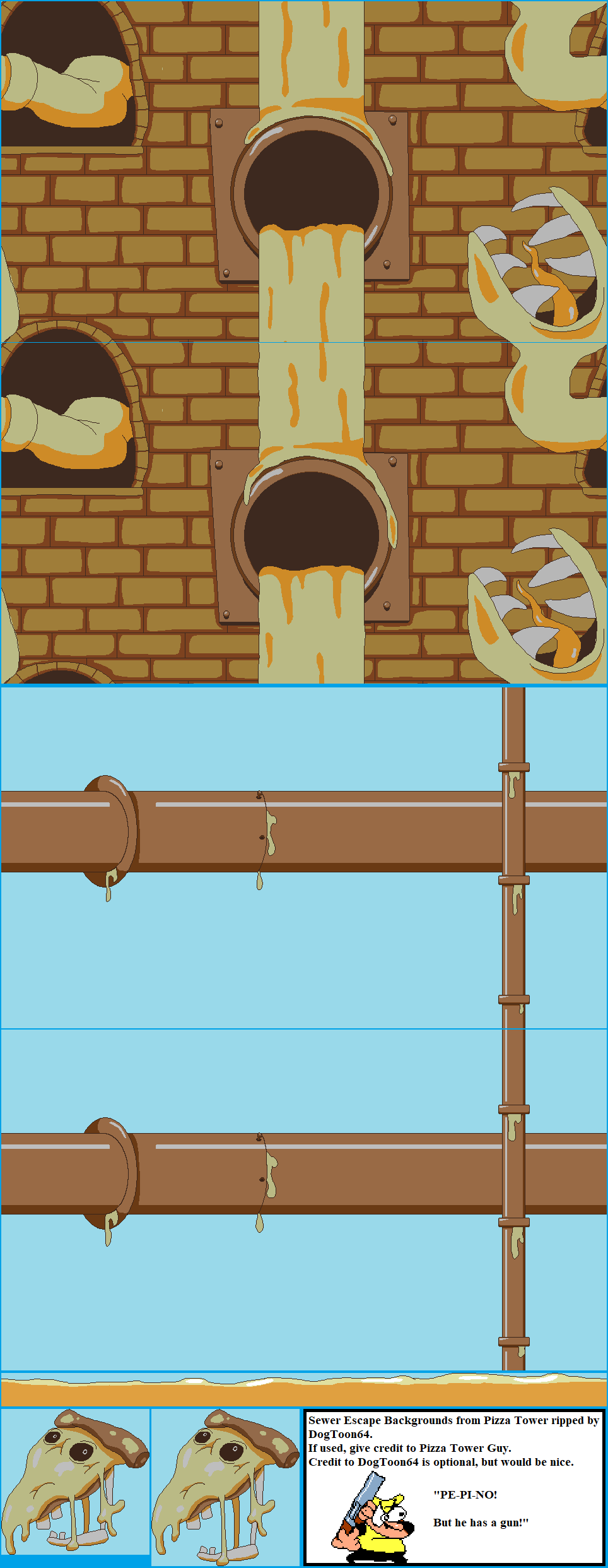 Pizza Tower - Sewer Escape Backgrounds (Demo)