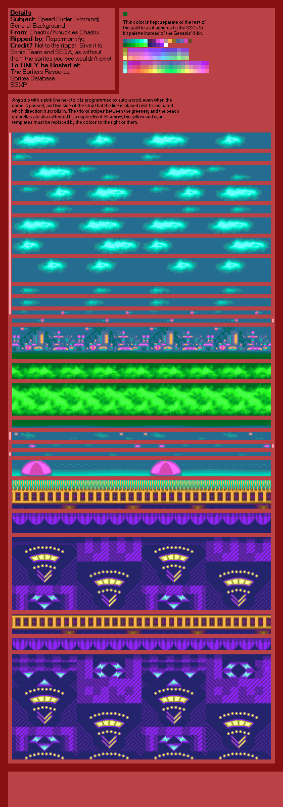 Knuckles' Chaotix (32X) - Speed Slider (Starting Area, Morning)