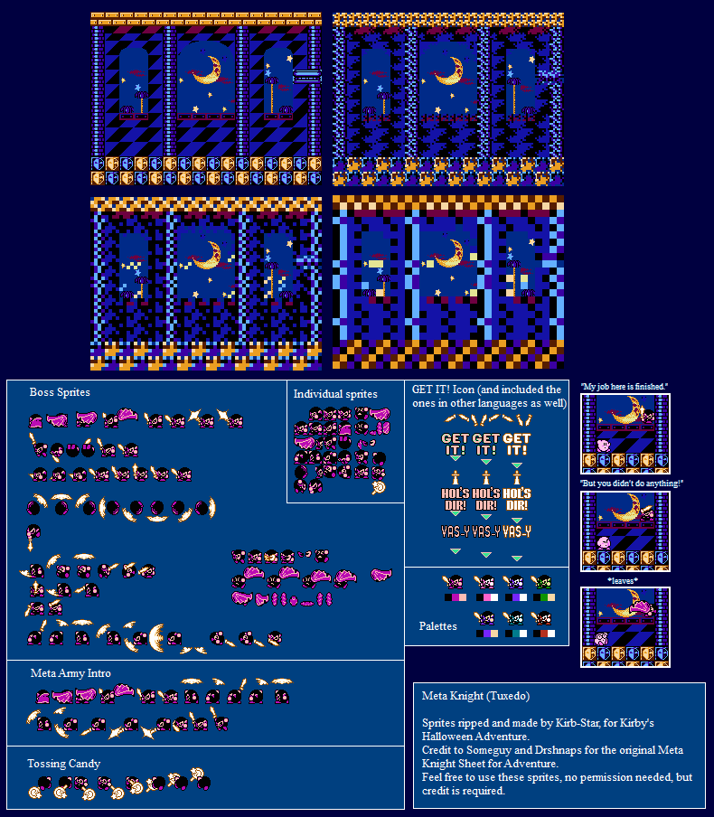 Kirby's Halloween Adventure (Hack) - Tuxedo Knight (Meta Knight)