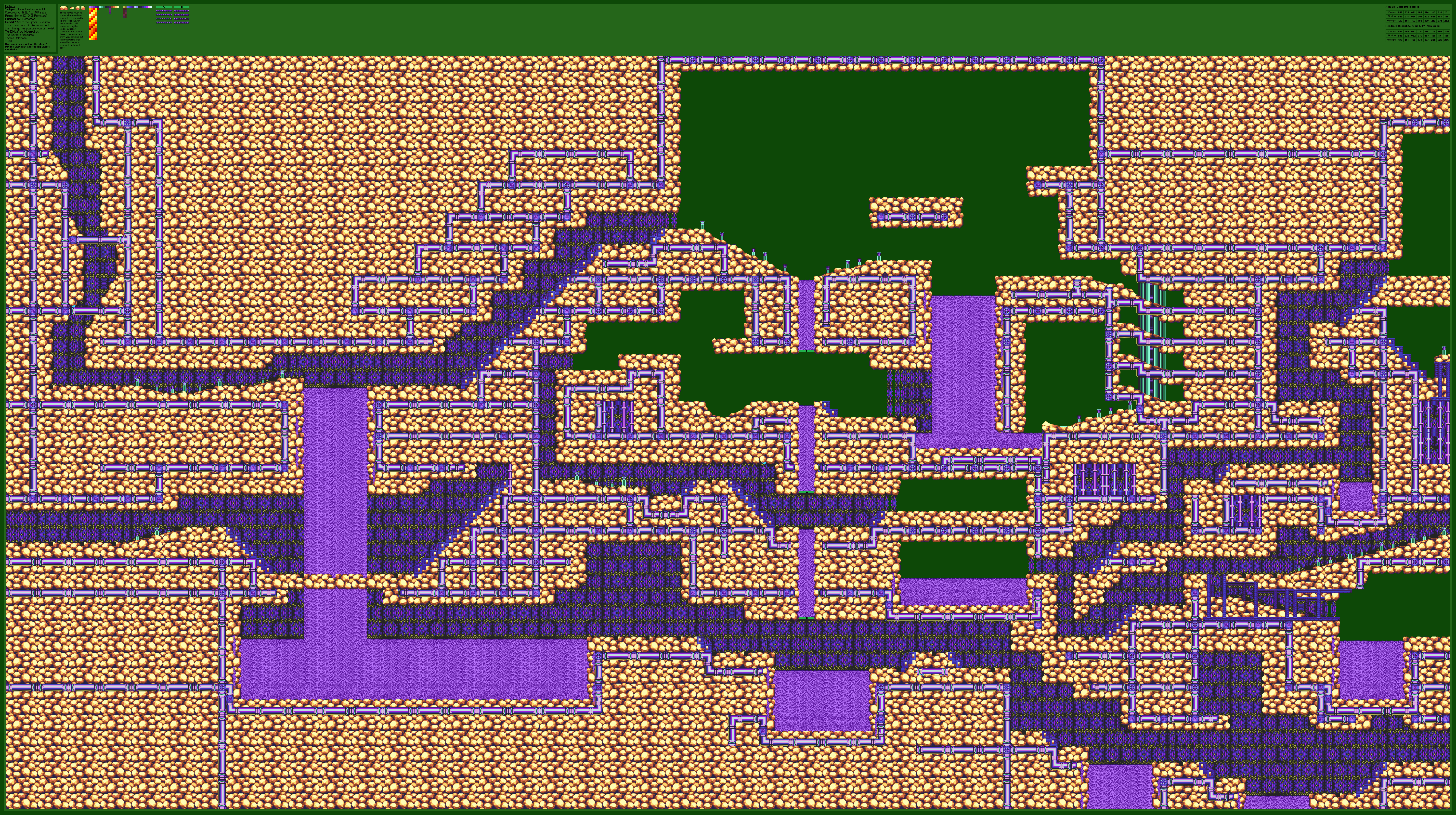 Sonic & Knuckles - Lava Reef Zone Act 1 (Prototype Act 1.5 Palette; 1/2)