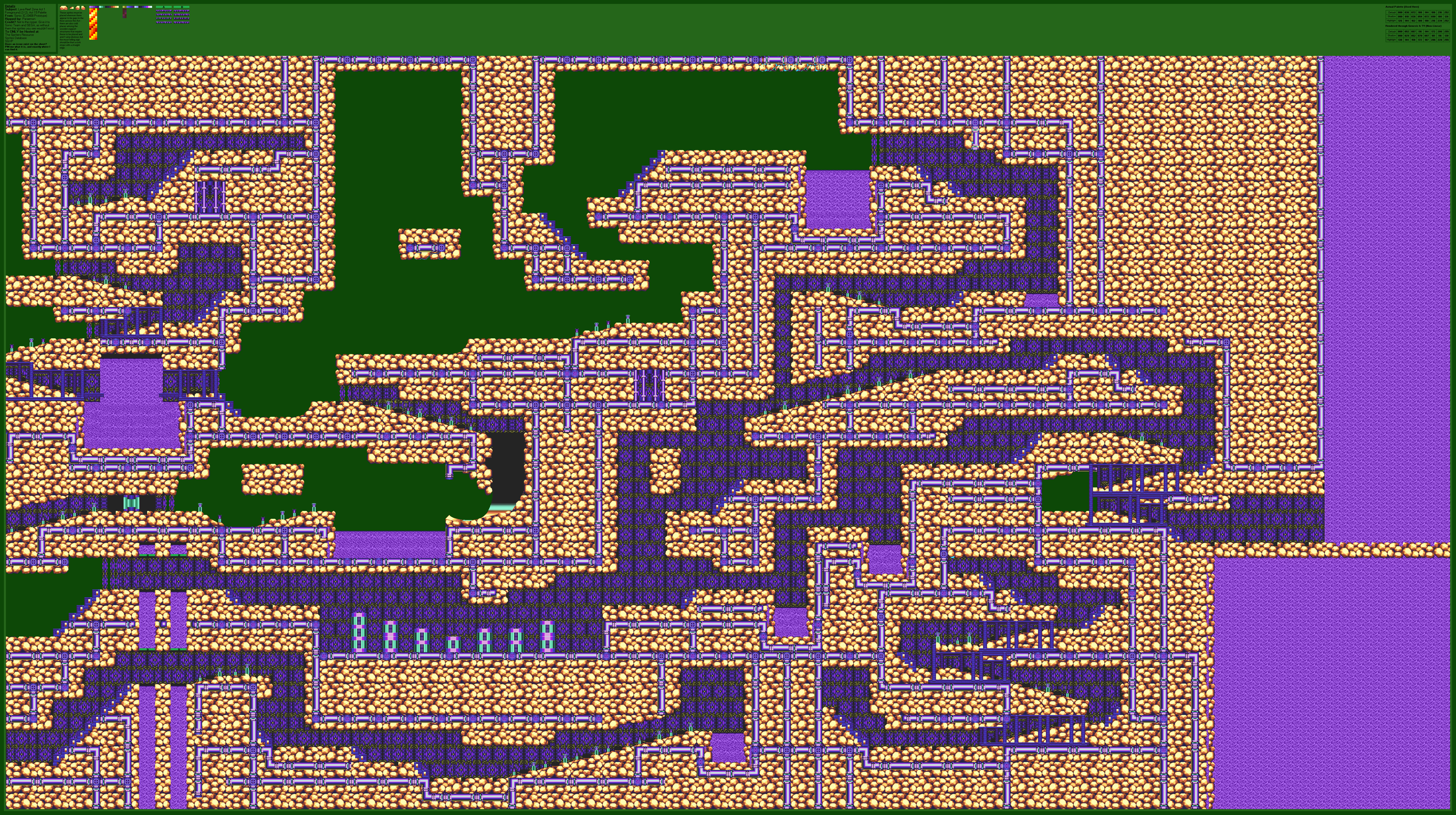 Lava Reef Zone Act 1 (Prototype Act 1.5 Palette; 2/2)