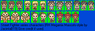 Street Fighter Customs - Street Fighter Characters (Rhythm Heaven Megamix Mascots-Style)