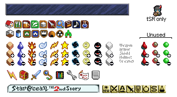 Star Ocean: The Second Story - Menu and Area Icons