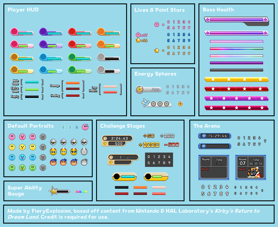 Kirby Customs - Return to Dream Land HUD