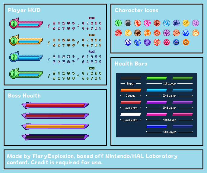 Kirby Fighters 2 Player HUD