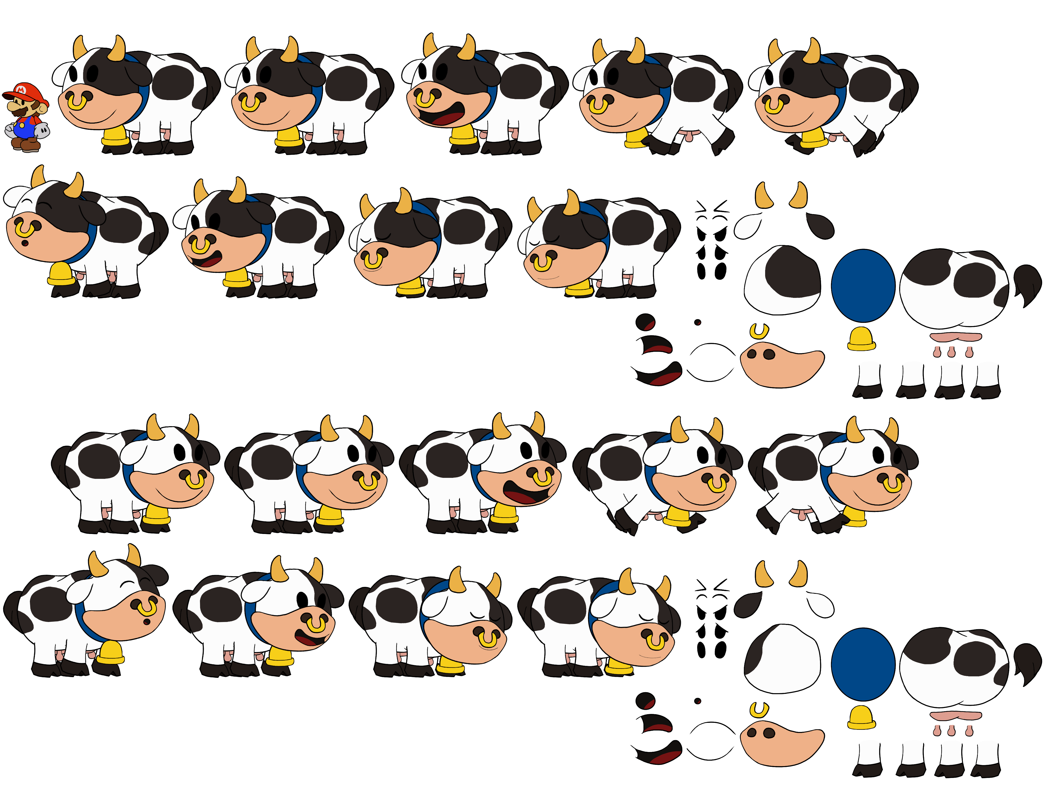 Moo Moo (Spotted) (Paper Mario-Style)