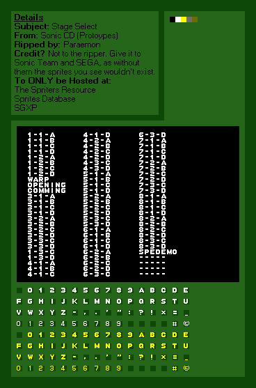 Stage Select (510 ~ 712 Prototypes)