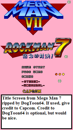 Mega Man 7 - Title Screen