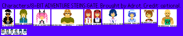 8-BIT ADVENTURE STEINS;GATE - Characters