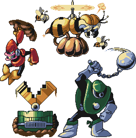 Hard Man Enemies (Pixel Art)