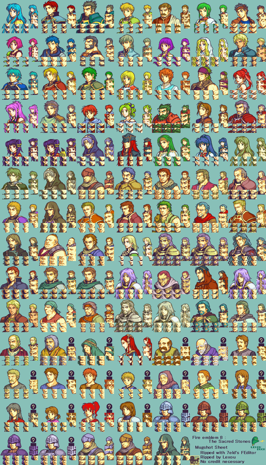 Fire Emblem: The Sacred Stones - Mugshots