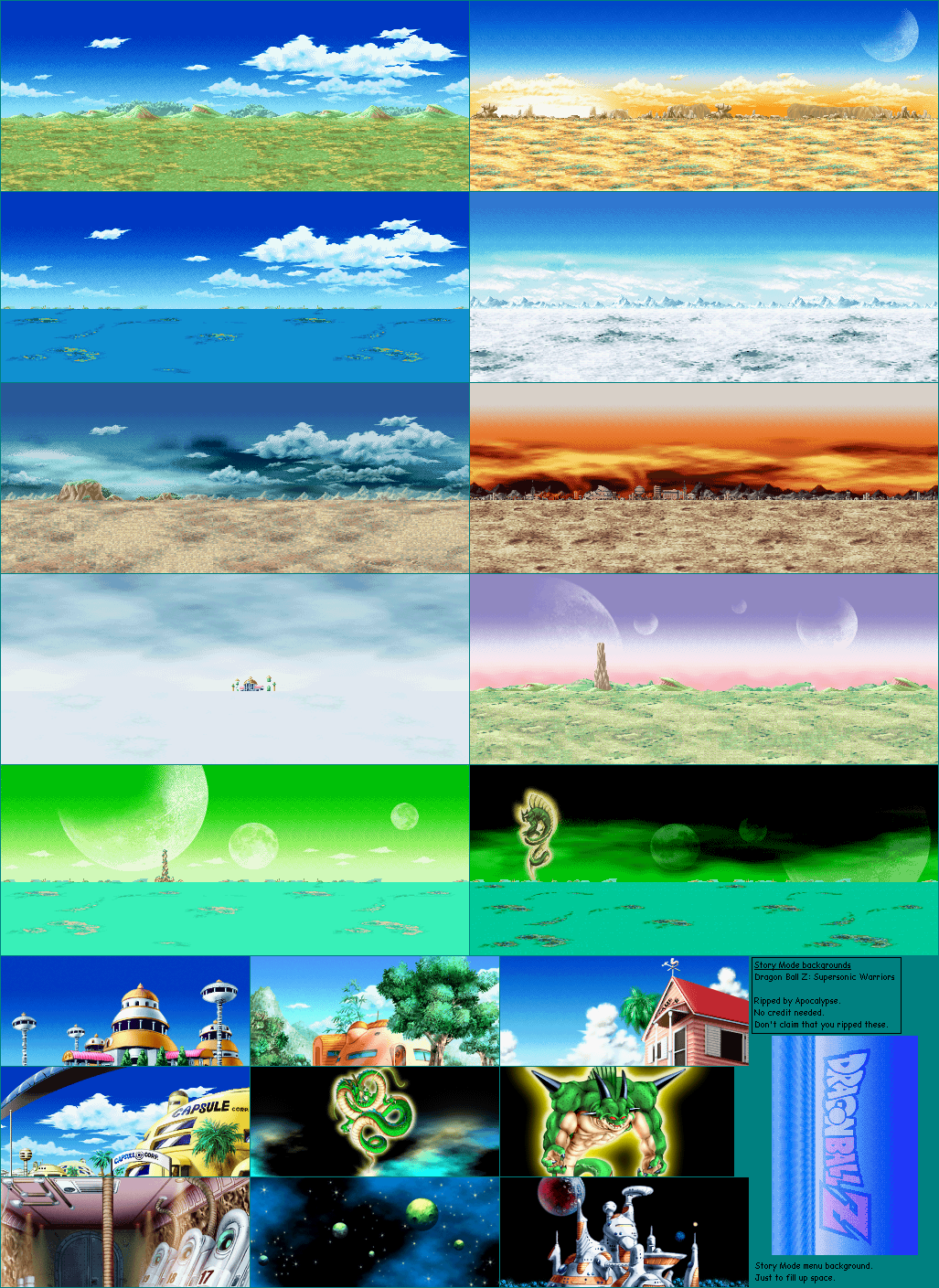 Dragon Ball Z: Supersonic Warriors - Story Backgrounds