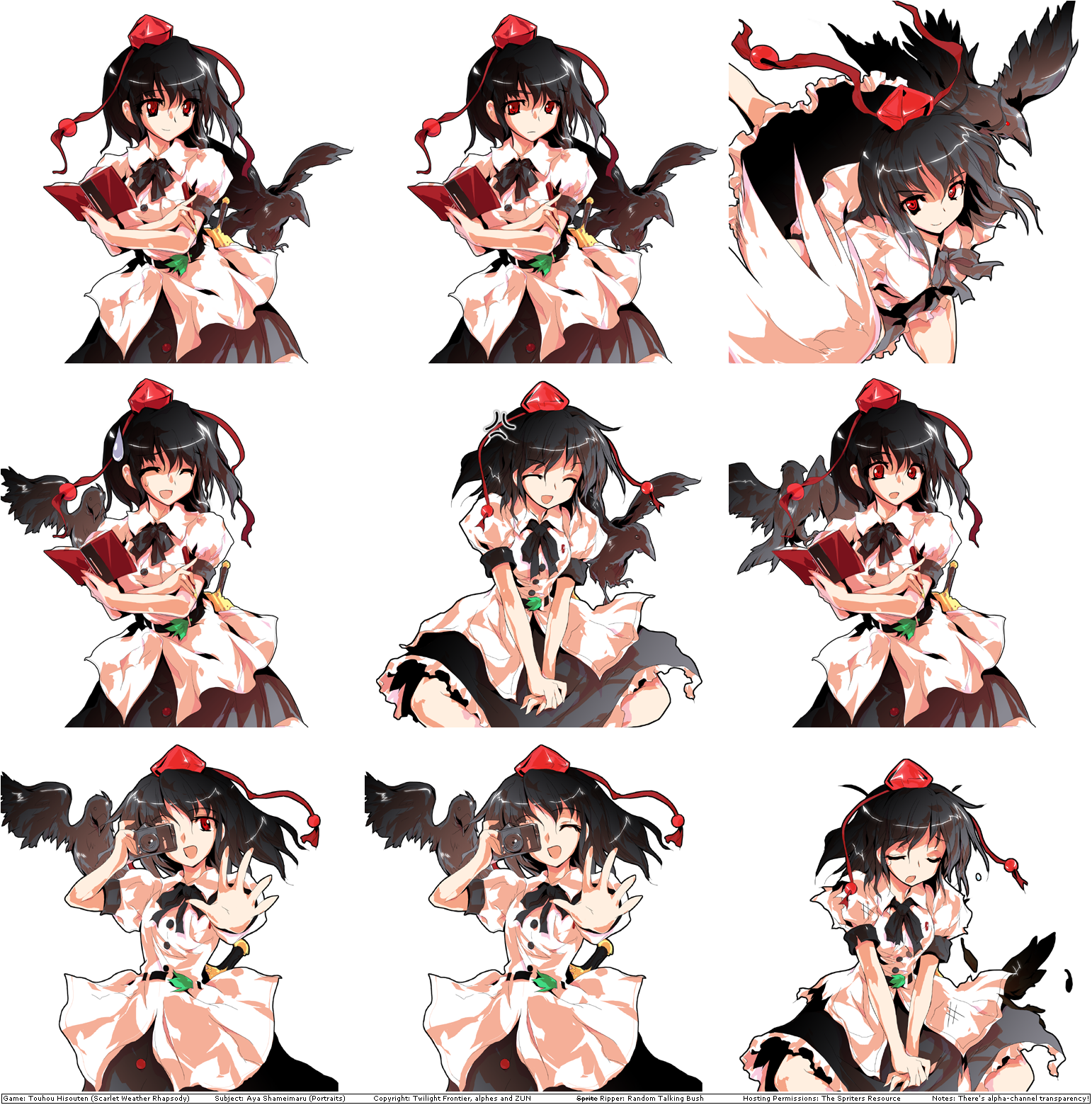 Touhou Hisouten (Scarlet Weather Rhapsody) - Aya Shameimaru's Portraits