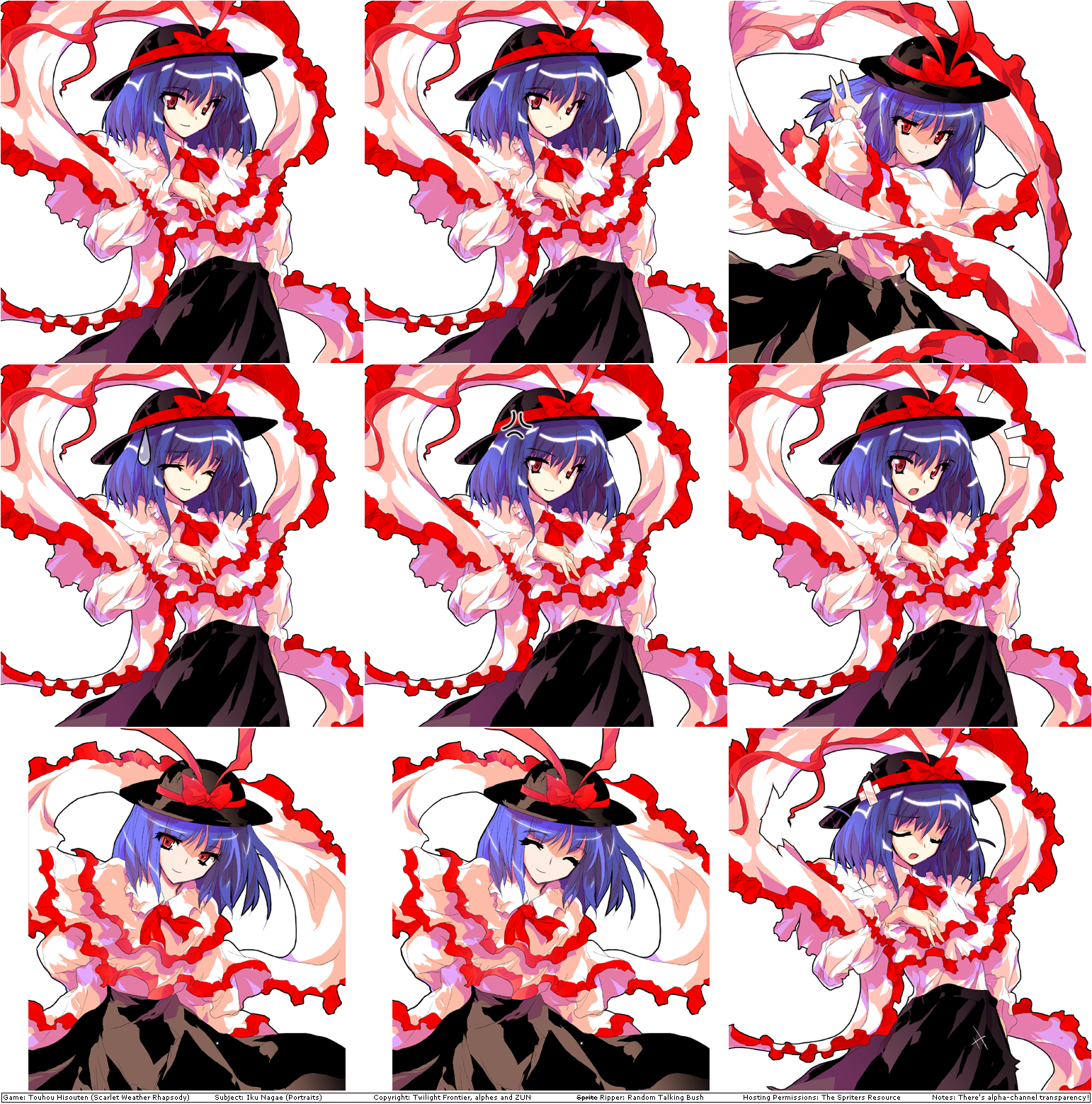 Touhou Hisouten (Scarlet Weather Rhapsody) - Iku Nagae's Portraits