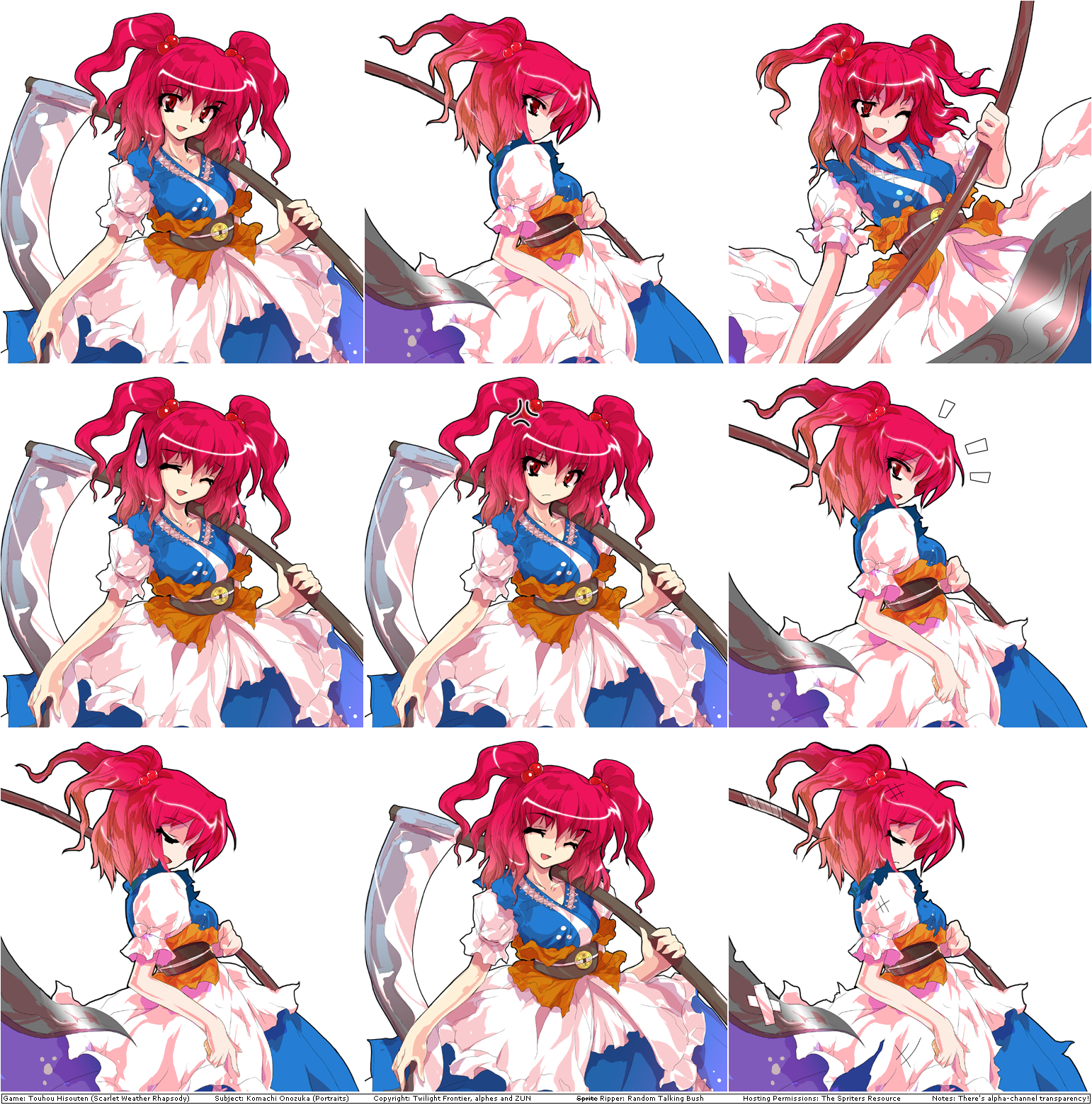 Touhou Hisouten (Scarlet Weather Rhapsody) - Komachi Onozuka's Portraits