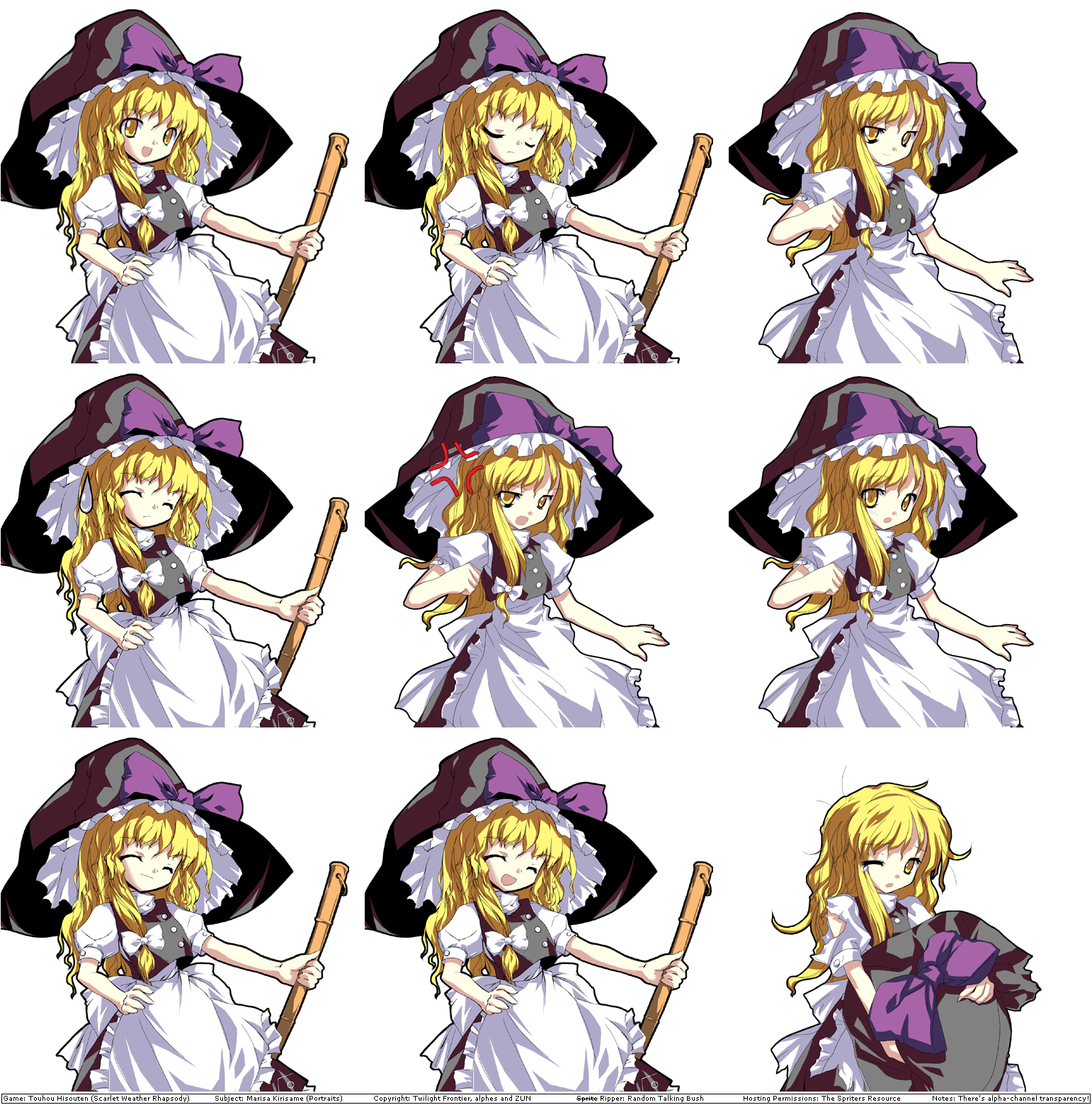 Touhou Hisouten (Scarlet Weather Rhapsody) - Marisa Kirisame's Portraits