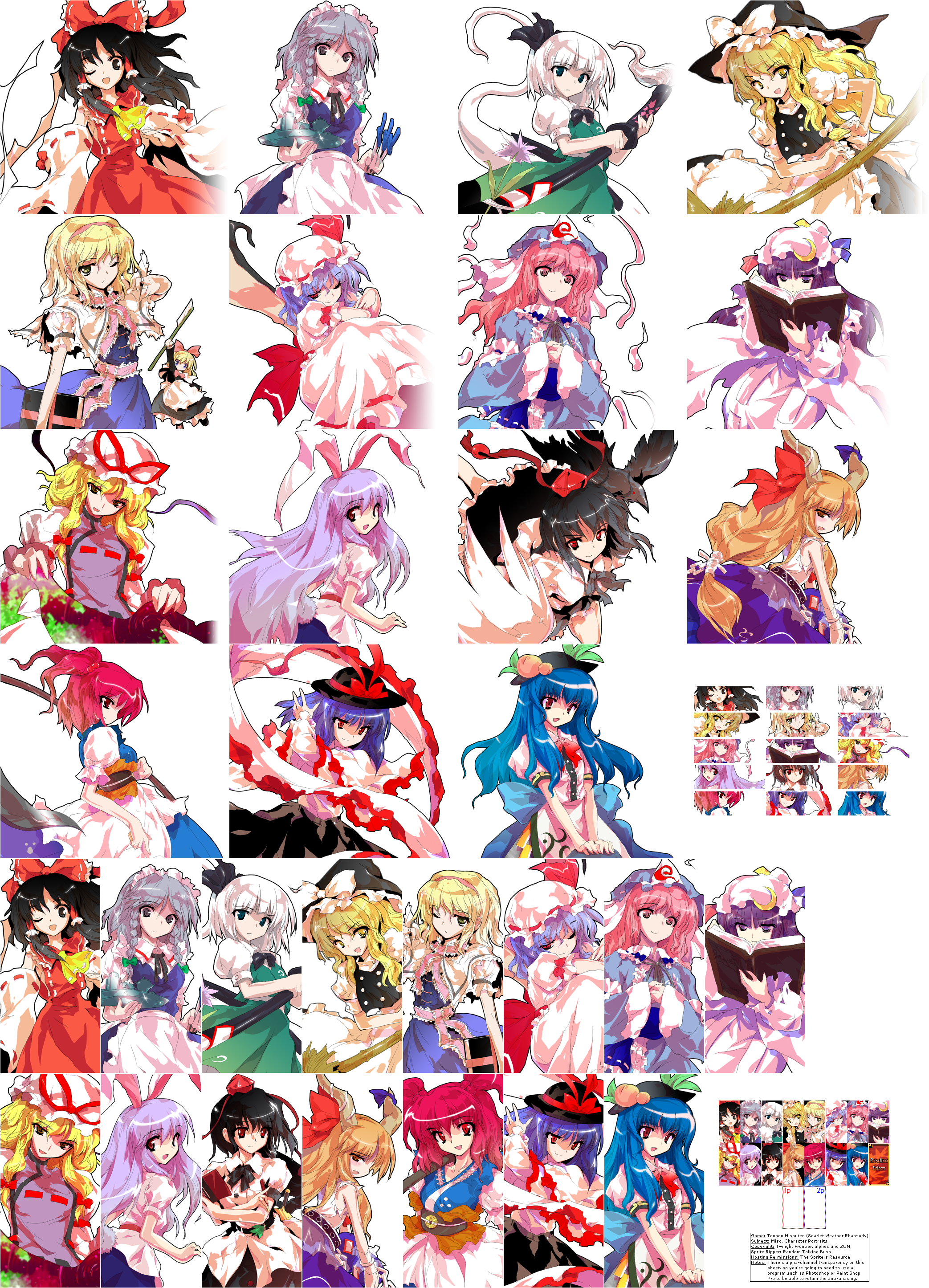 Touhou Hisouten (Scarlet Weather Rhapsody) - Miscellaneous Portraits