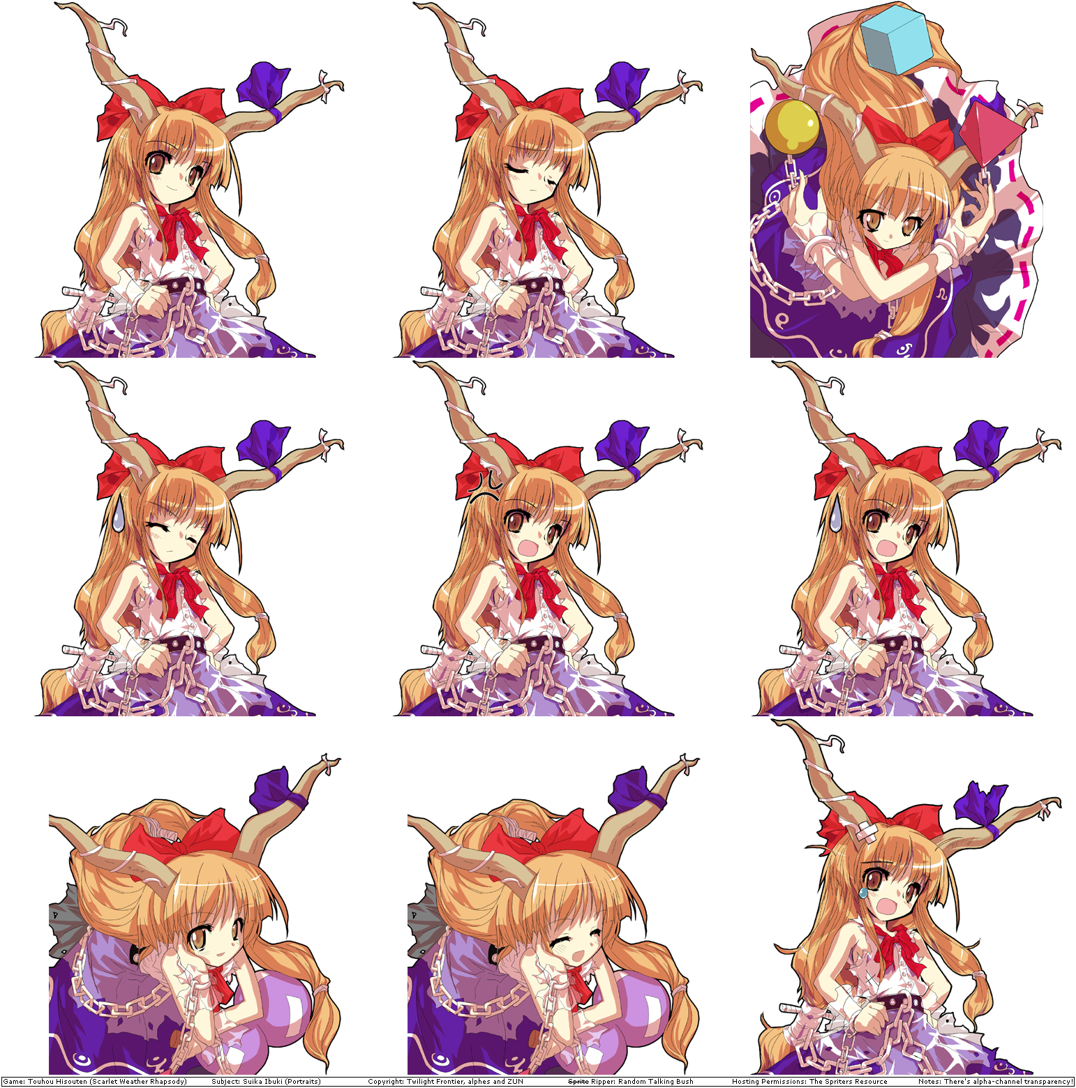 Touhou Hisouten (Scarlet Weather Rhapsody) - Suika Ibuki's Portraits