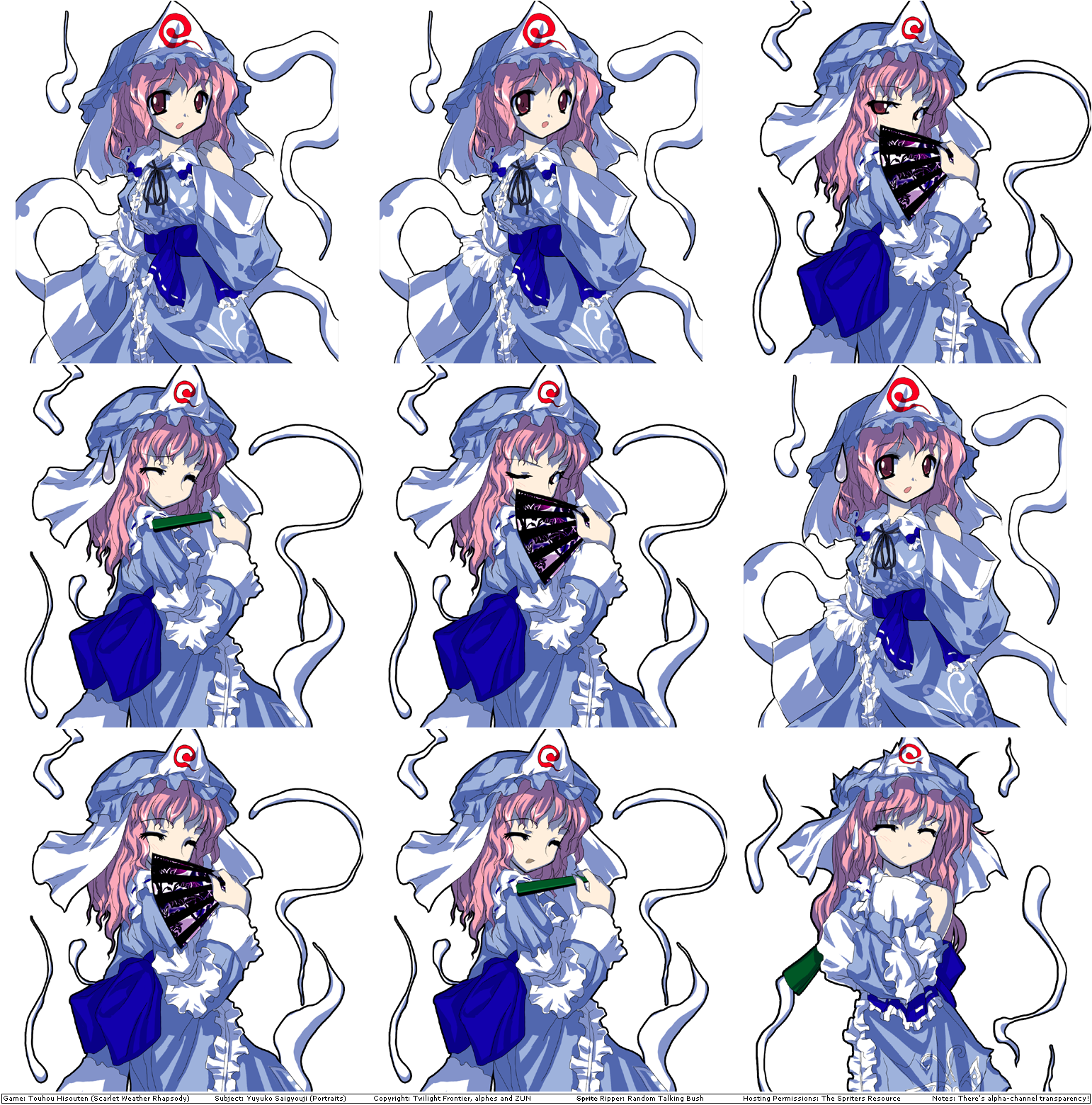 Touhou Hisouten (Scarlet Weather Rhapsody) - Yuyuko Saigyouji's Portraits