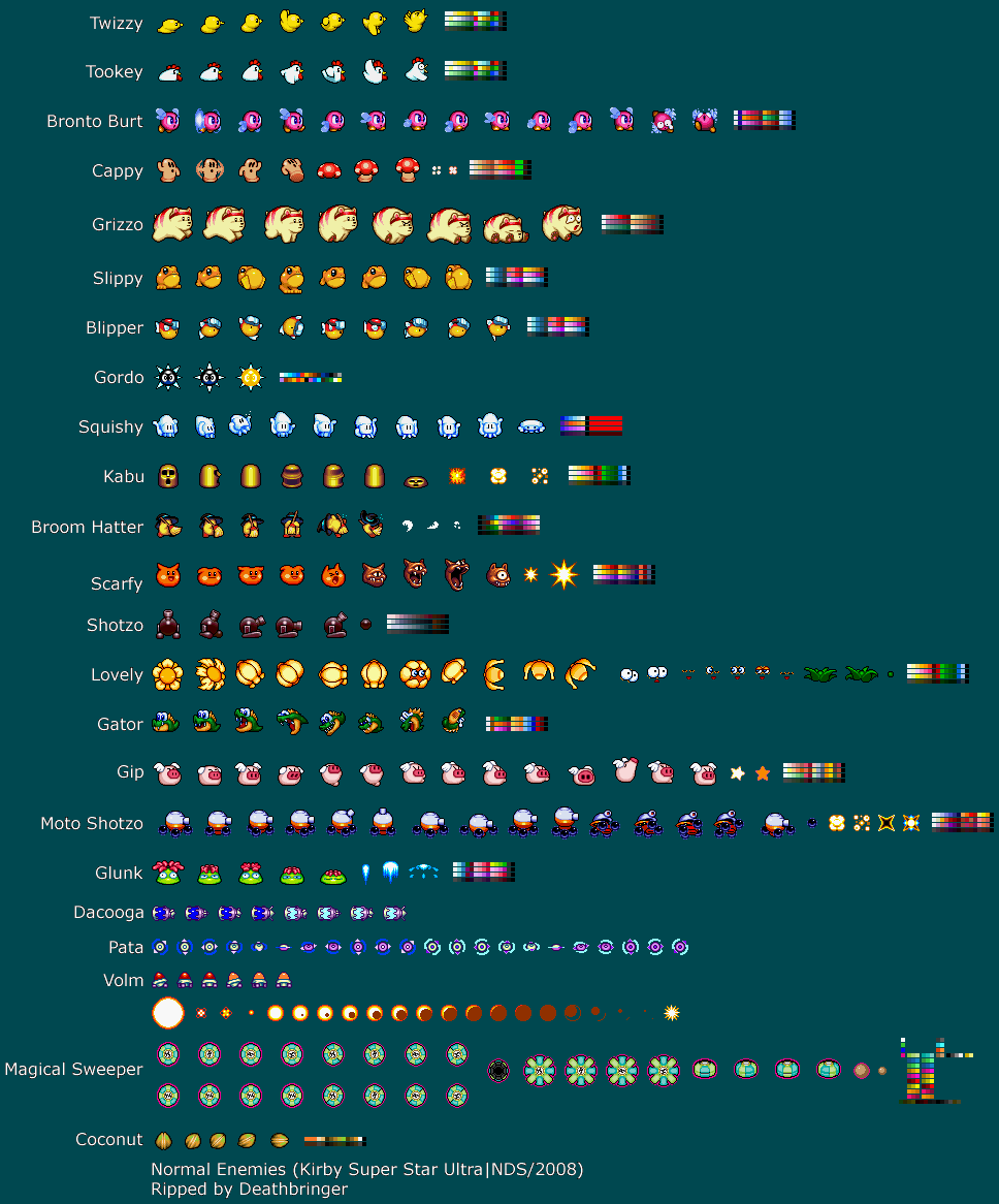 Kirby Super Star Ultra - Normal Enemies