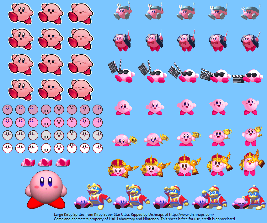 Kirby Super Star Ultra - Large Menu Sprites